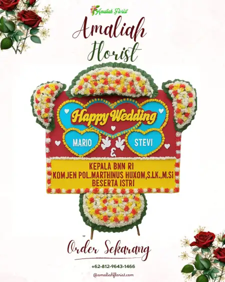 Papan Bunga Pernikahan Langko